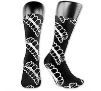 Équipage Chaussettes Dents Humaines Chaussettes De Sport Homme Confortables Classiques Chaussette De Football, Pour Gym, Trekking, Lété, 40cm