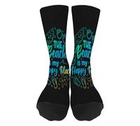 Équipage Chaussettes La Plage Est Mon Havre De Paix. Chaussettes De Travail Respirantes Durable Planche À Roulettes Bonneterie, Pour Trekking, Gym, Running, 40cm