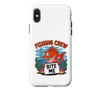 Équipage de pêche Amusant avec Motif Poisson Bite Me Angler Coque pour iPhone X/XS