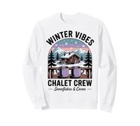 Équipage du Chalet de Vacances de Ski rétro avec Ambiance hivernale Sweatshirt