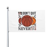 Équipe Championne Universitaire De Basketball Née Pour Gagner N'Abandonnez Jamais Bannière Solide Drapeaux Résistant Aux Intempéries Garden Flag Pour Bar Mur Jardin 3X5Ft