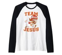 Équipe chrétienne Jésus Football Lover Faith Hope Noël Manche Raglan