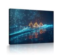 Équipe d’aviron encadrée affiche en toile d’affiche illustration artistique figures abstraites modernes rame peinture peintures décoration murale pour appartement de salon cadre intérieur 45x60cm