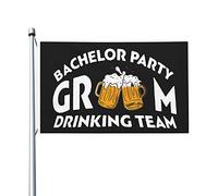 Équipe De Buveurs Pour Enterrement De Vie De Garçon Drapeau Maison Résistant Drapeaux Avec Œillets Bannière Cour 90X150Cm Pour Accessoires Fêtes Anniversaires