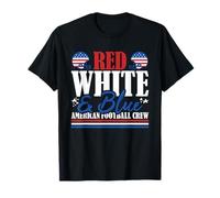 Équipe de Football américain avec Drapeau américain Rouge, Blanc et Bleu T-Shirt