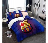 Équipe De Football Fc Barcelona Housse De Couette Légère En Microfibre Housse De Couette Douce Ensemble De Literie Chanter Double King Size