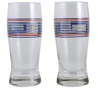 LA PLUME DOREE Coffret de 2 verres à bière FFF - 25 cl