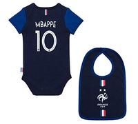 Equipe de France de Football Body + Bavoir bébé - Kylian MBAPPE - Collection Officielle 6 Mois