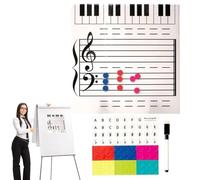 Équipe de musique magnétique Whiteboard, Note Music Dry Canchase Board - Conseil de lecture de note sèche à deux côtés pour les cours de musique - Leçons Enseignement Assistant comprend Marqueurs pour