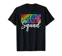 Équipe de Nettoyage Housekeeping Squad Rainbow Pride T-Shirt Graphique avec Valeur