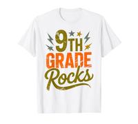 Équipe de professeurs de chœur Rockstar 9TH Grade Rocks pour Le Premier Jour T-Shirt Graphique avec Valeur, Homme, Blanc, S