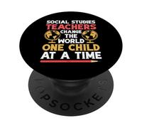 Équipe de professeurs d'études sociales The World Social Studies PopSockets PopGrip Adhésif