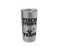 Équipe de tennis de table avec inscription en allemand et Gobelet isotherme en acier inoxydable double paroi