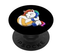 Équipe De Volley-Ball De Filles Mascotte Licorne De PopSockets PopGrip Adhésif