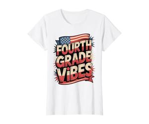 Équipe d'enseignants américains de quatrième année Vibes First Day America T-Shirt Graphique avec Valeur