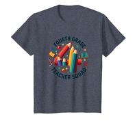 Équipe d'enseignants de 4e année - Cadeau d'équipe de Classe T-Shirt, Enfant, Bleu Chiné, 6 Ans