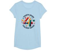 Équipe d'enseignants de 4e année - Cadeau d'équipe de Classe T-Shirt, Fille, Bleu Céleste, XS