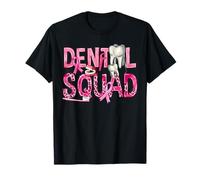 Équipe Dentaire avec Dents Guerrier de Sensibilisation au Cancer du Sein T-Shirt