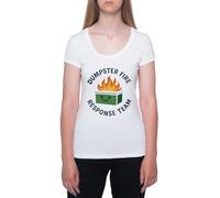 Équipe d'intervention en Cas De Feu De Conteneur À Ordures T-Shirt À Manches Courtes À Col Rond Blanc pour Femme T-Shirt Short Sleeve White Crewneck Tee for Women