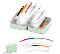 Équipe d'organisateur de pilule imperméable avec 14 pochettes de pilule de couleur, organisateur de médecine de voyage réutilisable, conception de liant portable à fermeture éclairée (Green)