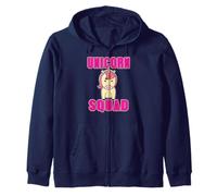 Équipe Licorne Humoristique Magique Arc-en-Ciel Pastel Sweat à Capuche