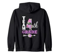 Équipe quatrième année 4e année Pretty Floral Teacher Student School Sweat à Capuche