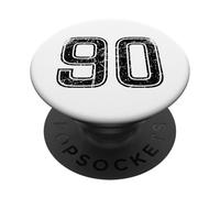 Équipe Sportive Noire numéro Vintage #90 PopSockets PopGrip Adhésif