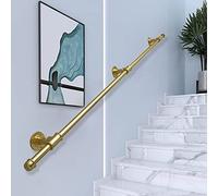 Équipement Complet de Railings de Bannière D'Escaliers Muraux, Supports de Railings de Bannière D'Escaliers En Fer Forgé En Métal Or Balustrade Murale Rail de Pied Safty Support 200Kg/4Ft/120Cm