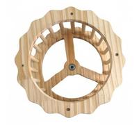 Équipement D Escalade pour Oiseaux Roue D Activité Perroquet Accessoire Cage Bois Naturel Rotation Silencieuse Moins de 30db Support Métal Fixation, Color to 1