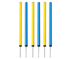 Équipement d'agilité pour chien - 6 poteaux de tissage réglables avec pique | Kit d'entraînement en PP comprenant 6 poteaux d'obstacle mesurant 81,28 cm et des piquets de 15,24 cm, conçus pour les exerci