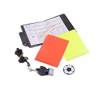 Équipement d'Arbitre de Football, Set de Cartes d'Arbitre avec Sifflet Métallique, Outils Portables Polyvalents pour Entraînement Football Coaching Matchs Adultes