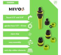 Équipement de base avec pièces de raccordement pour tuyau 1/2"" (13 mm)-Kit d'arrosage avec buse de pulvérisation-Raccord de robinet-Raccord de tuyau-Kit de démarrage pour arrosage