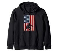 Équipement de baseball avec drapeau américain Sweat à Capuche