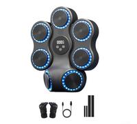 Équipement de boxe musicale interactif pour adultes avec éclairage LED rythmique 9 réglages de vitesse et support mural (basique + demi-doigt)