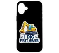 Équipement de Construction d'excavatrice I Dig First Grade Boys Coque pour iPhone 16 Plus