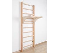 Équipement de Gymnastique en Bois Kombi-1-240, Échelle suédoise avec Barre de Traction réglable en Hauteur, Station de Sport intérieur Multifonction, Espalier Gym, Gym Barre Murale