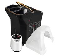 Équipement De Head Spa Japonais, Equipé d'un Réservoir d'eau 60l, Inclut Un Fumigateur Et Une Casque Vapeur, Bac A Shampoing Professionnel Mobile, Convient Aux Salons De Coiffure Black