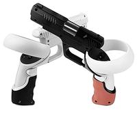 Équipement de jeux de manette VR pour Oculus Quest 2 VR Game Gun pour Oculus Quest 2 accessoires, accessoire de poignée P-istol pour jeu FPS ,expérience de tir de jeu améliorée (noir+blanc,hq2)