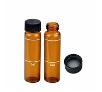 Équipement de laboratoire Flacons EPA for le stockage d'échantillons, flacons de chromatographie bruns de 12 mL, flacons de réactif Parse 18,4 x 66 mm avec couvercle de 17 mm et septa, paquet de 10.