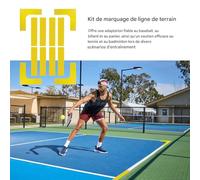 Équipement de Marquage de Terrain pour Pickleball | Marqueurs de Limites Jetables pour Pickleball sur Allées Extérieures,Accessoires Anti-Vent pour Sports de Tennis à Poser pour École, Jardin, Pelouse