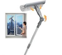 Équipement de nettoyage de vitres, nettoyeur de vitres télescopique, manche long de 1 m, brosse de lavage professionnelle extensible avec tête rotative à 180° pour la maison, l'intérieur et