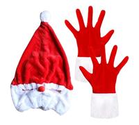 Équipement de Noël pour moto - Bonnet de Noël amusant en peluche avec gants, décoration de chapeau de moto du Père Noël, protecteur de casque de Noël, convient pour hommes et femmes