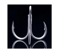 Équipement de pêche, Hameçons 20 pièces Crochet Triple épais Forte Traction en Acier à Haute teneur Carbone Rond plié Triple propriétaire Crochets de pêche for Les Amateurs(6)