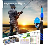 Équipement de pêche pour Les 8-14, Pole de pêche pour, Kit de télescopique Portable Confortable Kit de, Combinaisons de Canne à Poisson et de Moulinet résistant à l'usure pour Le Camping