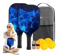 Équipement de Pickleball,Set De Pickleball en Fibre De Verre pour 4 - Accessoires Sportifs Léger en Fibre de Verre Ergonomiques pour Maison Extérieur Intérieur Exercice Hommes Femmes Garçons Filles
