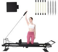 Équipement de Pilates Reformer Pliable pour entraînements à Domicile, Machine de Pilates Pliable multifonctionnelle, lit de Yoga avec Ressort en Alliage, Ressort Tubulaire en Latex, Planche de sa