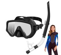 Équipement de plongée avec tuba pour adultes, ensemble de plongée avec tuba en silicone - Masque panoramique en silicone pour natation, entraînement, tourisme, plage, voyage sous l'eau