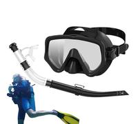 Équipement de plongée avec tuba pour adultes, plongée sous-e - Panoramique à vue large nez respirant le couvercle du visage avec tuba | Équipement sous-en silicone pour observer la vie e