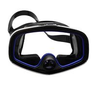 Équipement de plongée Pro Black, Grand Champ de Vision, Verre trempé ANSI pour Snorkeling, Silicone Liquide Confortable, Nez pincable, Valve d’évacuation, Capuche de plongée avec étui