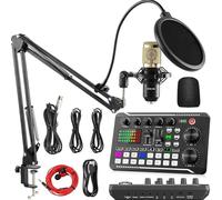 équipement De Podcast D'interface Audio, Ensemble De Studio D'enregistrement De Podcast Professionnel Avec Effets De Mixage Dj Et Changeur De Voix, Pour Le Streaming, F998 + Bm800 Mic Cantilever Set